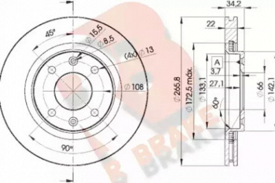 R BRAKE 78rbd24750 -  Тормозной диск